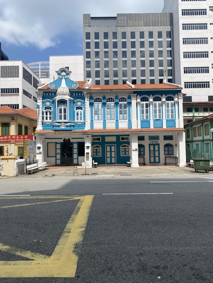Colourful building randomly seen in Singapore, mostly blue